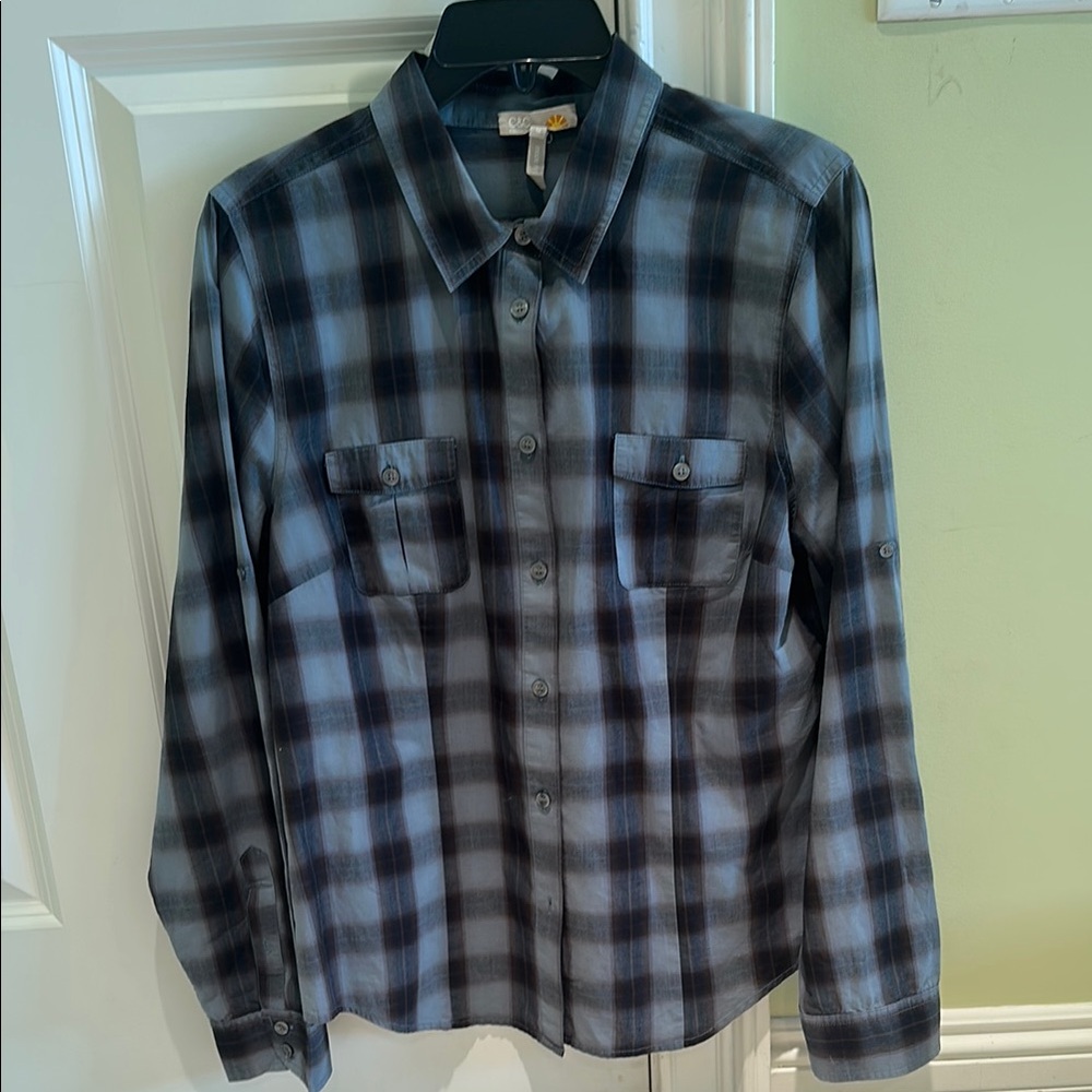 Androgynous Blue Plaid Shirt